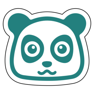 Adorable Cute Panda Sticker (Turquoise)